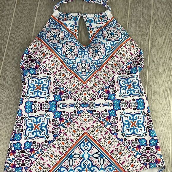 Women's Halter Neck Boho Keyhole One-Piece Swimsuit 2XL - Picture 4 of 11